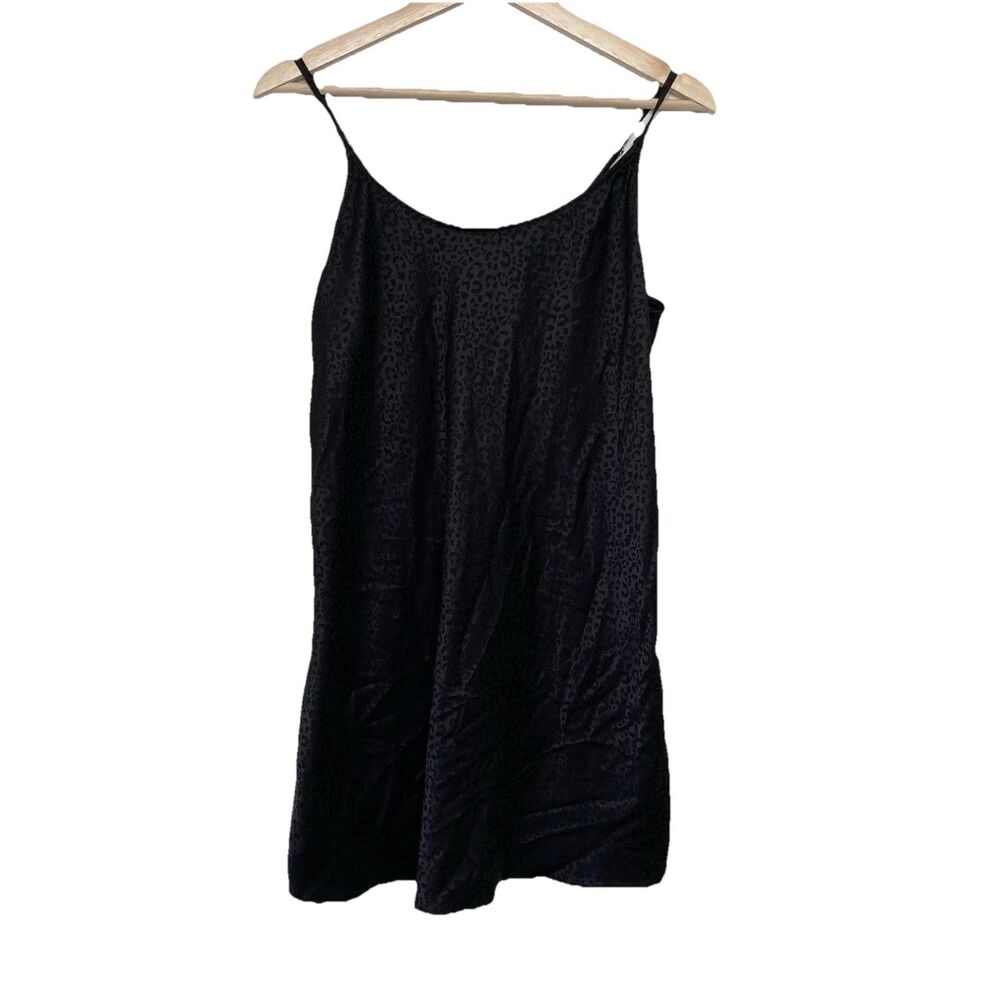 Joyspun Womens Black Slip Layered Dress Size Small US Jacquard Print Adjustable